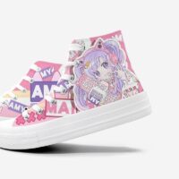 Game Girl Print High Cut Canvas Sneaker Canvas skor kawaii
