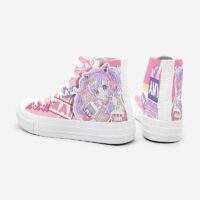 Game Girl Print High Cut Canvas Sneaker Canvas skor kawaii