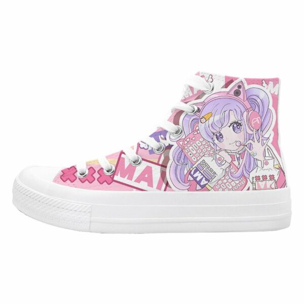 Game Girl Print High Cut Canvas Sneaker Canvas Shoes kawaii