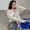 Korean Fashion Sheer Twisted Long Sleeved Knitted Top Cardigans kawaii