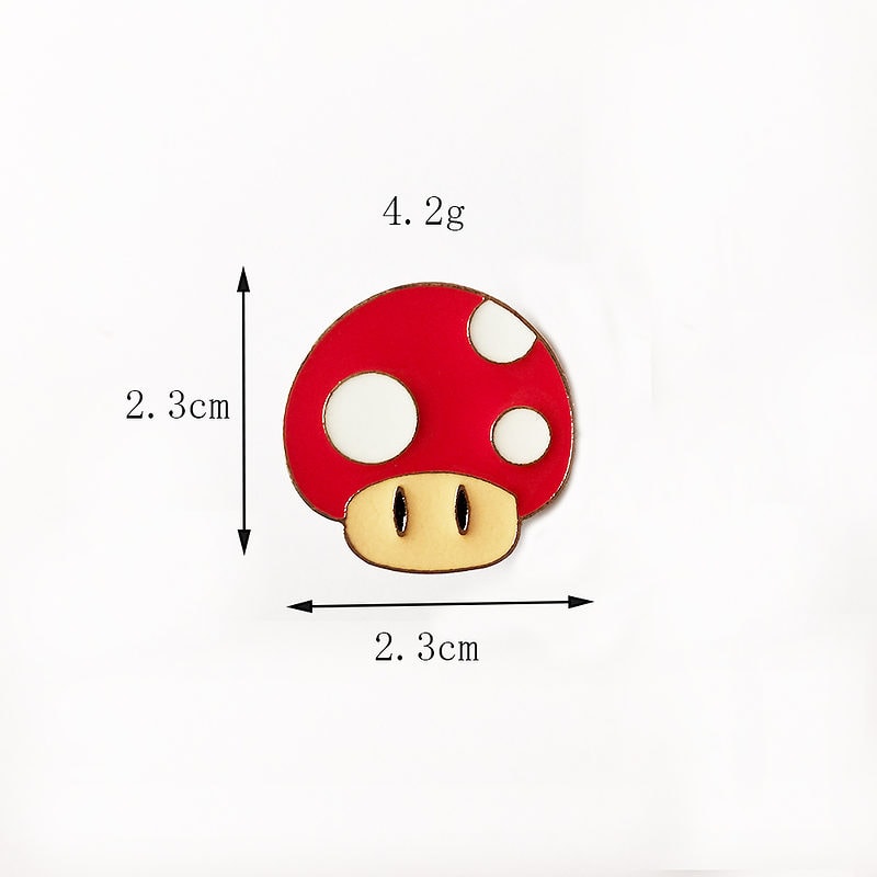 Cartoon Red Mushroom Enamel Pins