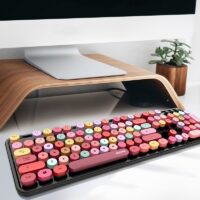 Kleurrijk draadloos toetsenbord Punk-toetsenbord kawaii