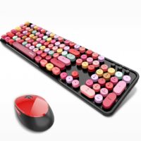 Färgglatt trådlöst tangentbord Punk Keyboard kawaii