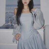 Seksowna, solidna, prosta mini sukienka Sukienka mini kawaii