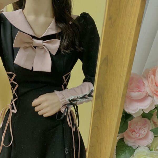 Black Bowknot Lolita Lace Dress Lolita kawaii