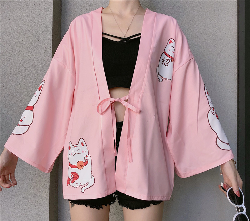 Kawaii Lucky Cats Kimono