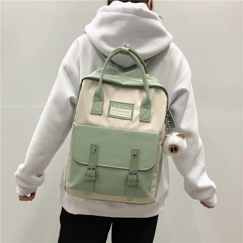Linen Buckle Backpack