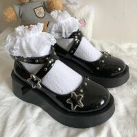 Chaussures Mary avec sangle à boucle et étoile Lolita Kawaii japonais
