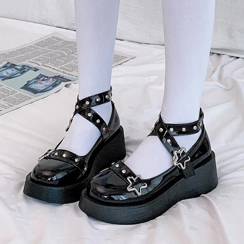 Lolita Star Buckle Strap Mary Shoes