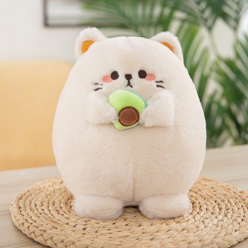 Kawaii Avocado Cat Plush Toy