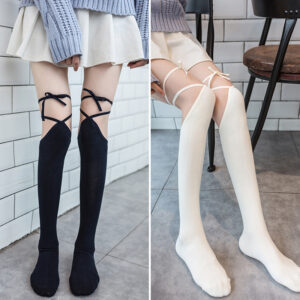 Sexy Lolita Cross-tie Over-knee Socks High Tube Stockings kawaii