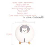 Humidificador de aire Cute Planet Cat LED kawaii