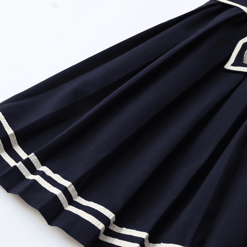 Anchor Embroidery Navy Style Skirt