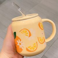 카와이 밀짚 과일 컵 커피 컵 귀엽다
