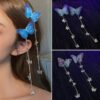 Elegant Fairy Butterfly Tassel Hair Clip Butterfly kawaii