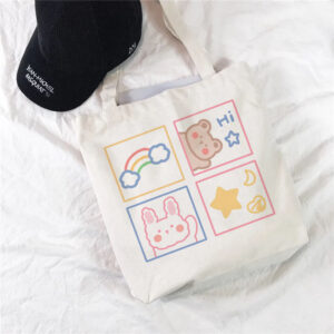 Kawaii Printed Canvas Shopping Bags Canvas kawaii