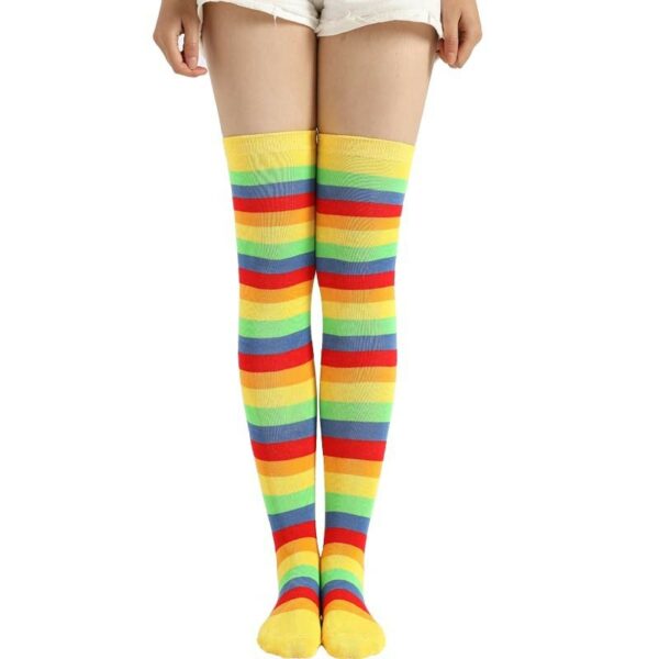 Rainbow Stripe Knee High Socks Knee Socks kawaii