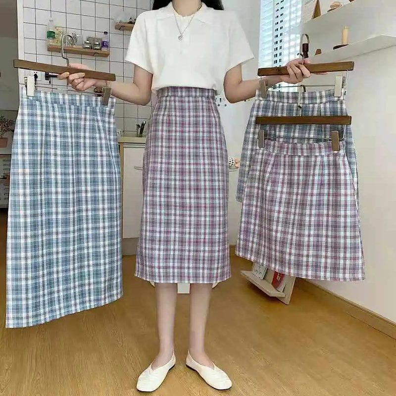 Jk Plaid High Waist Mini Skirt