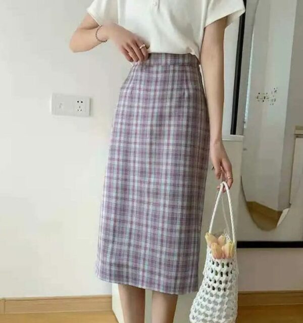 Mini-jupe taille haute à carreaux Jk Jupes longues kawaii
