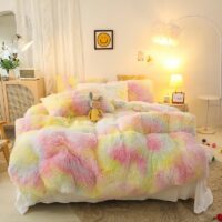 Kawaii Coral Fleece bäddset Sängkläder set kawaii