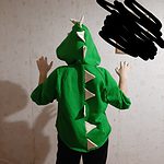 Green Dinosaur 3d Back Fins Oversize Hoodie
