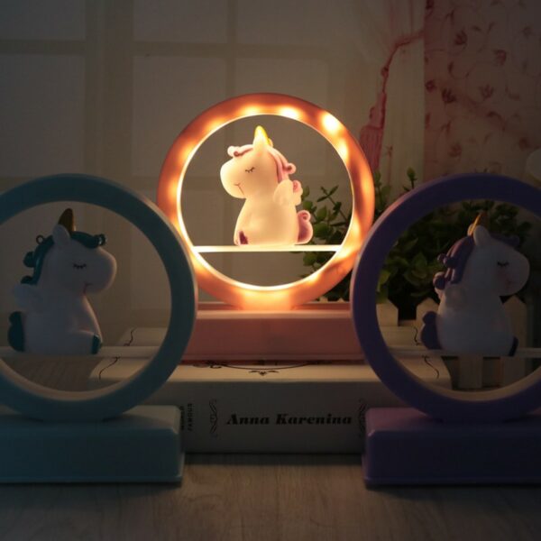 Kawaii Mini Unicorn Pastel Night Lamp Music kawaii