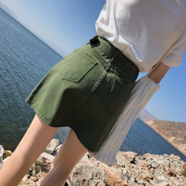 High Waist Mini Denim Skirt Denim Skirt kawaii