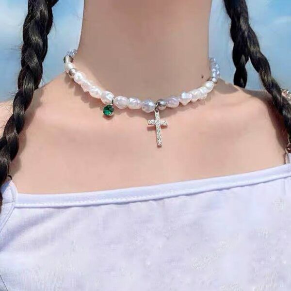 White Irregular Simulated Pearl Necklace Necklace kawaii