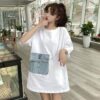 Cute Big-pocket Chained T-shirt T-Shirt kawaii