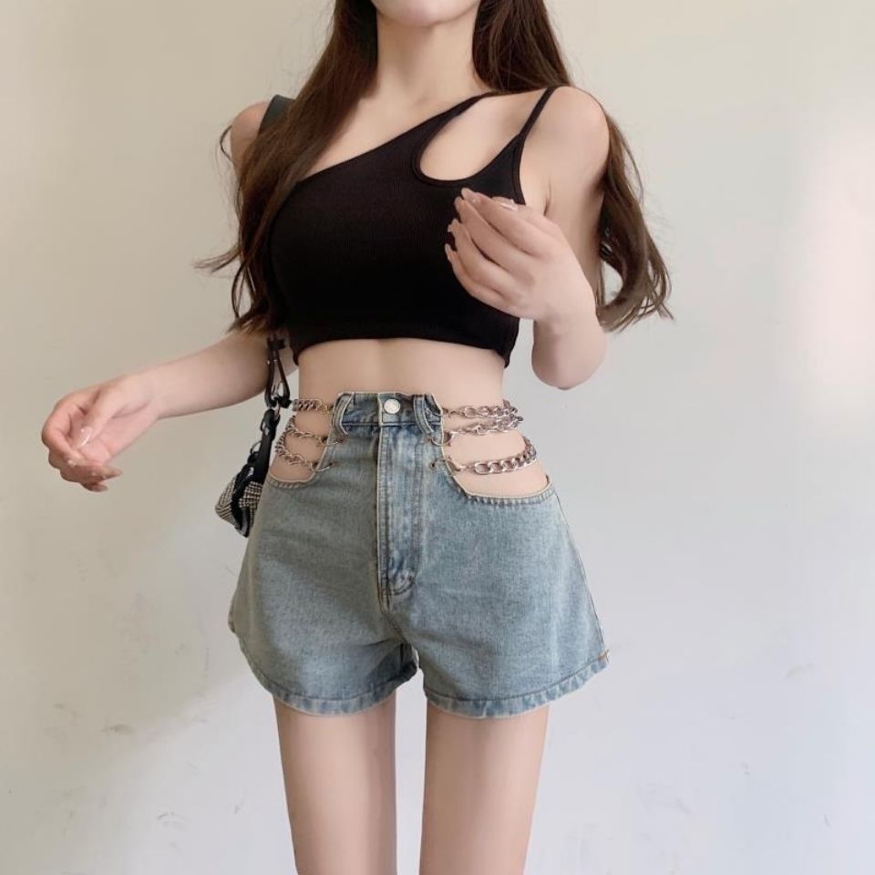Sexy Hollow Out Denim Shorts