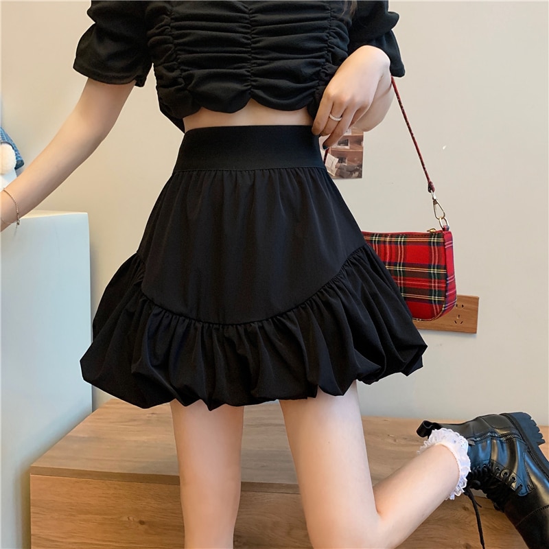 Solid Sweet A-line Skirts