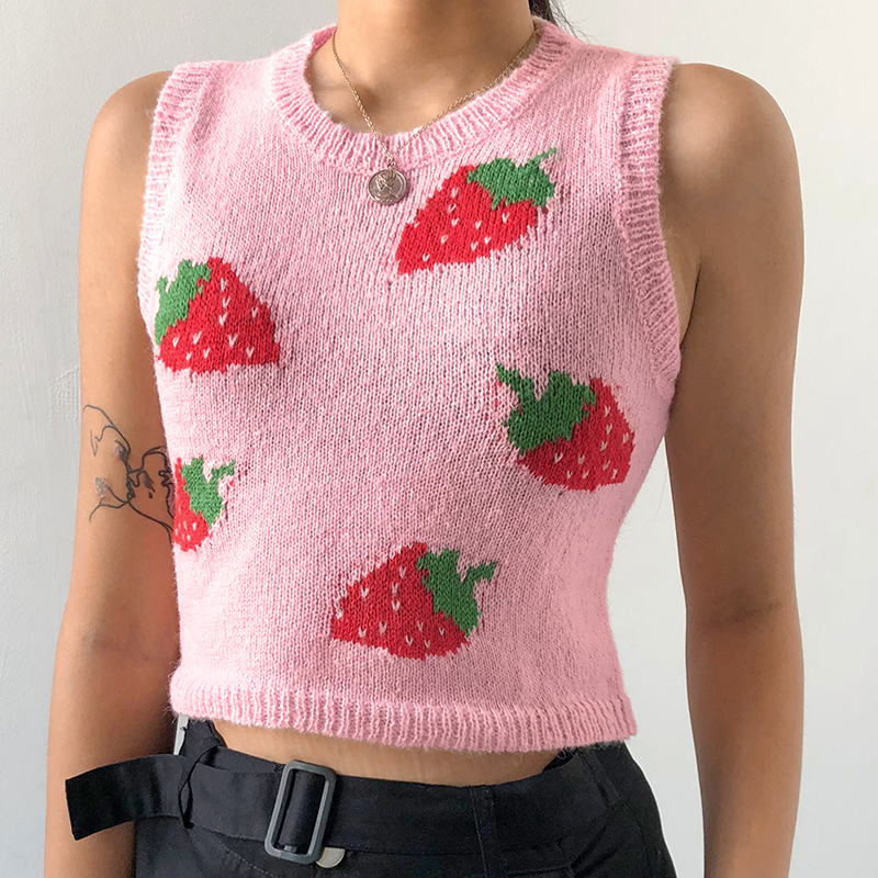 Strawberry Knit Vest