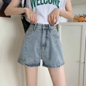 Kawaii Slim Fitted Denim Hot Shorts College Style kawaii