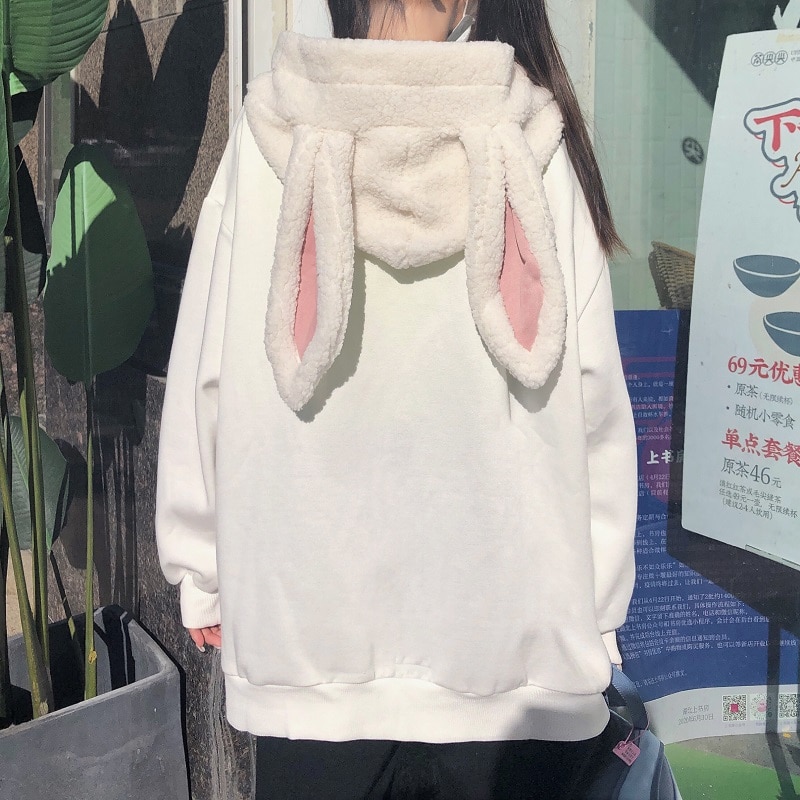 Kawaii Rabbit’s Ears Splice Hoodies