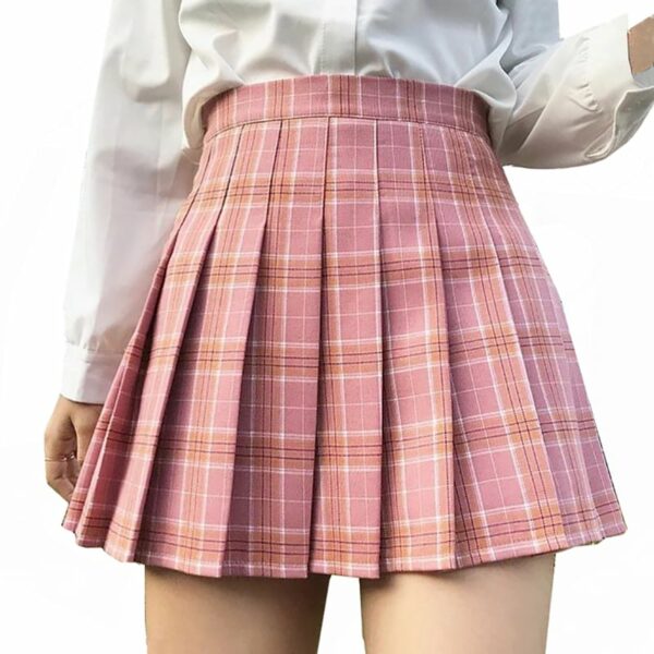 Cute High-waisted Plaid Pleated Skirts High Waist kawaii