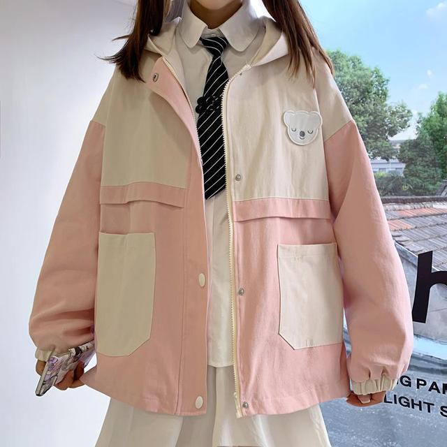 Kawaii Double Color Coat with Hooded