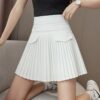 Korean White A-Line Pleated Skirts Korean kawaii