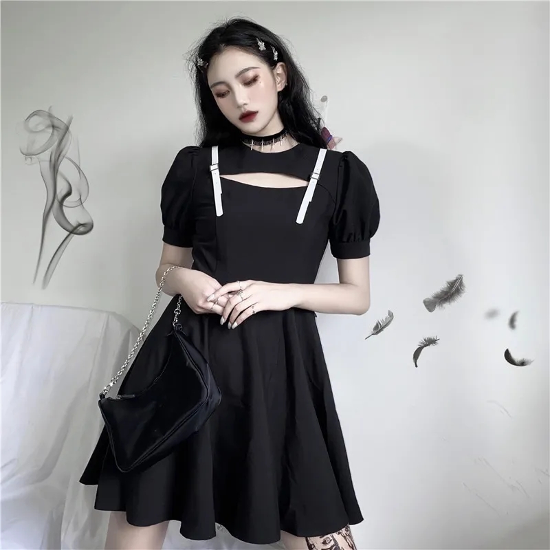 Gothic Hollow Out Oversize Dress