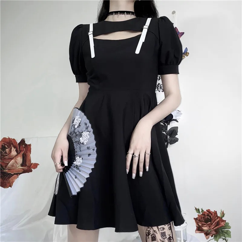 Gothic Hollow Out Oversize Dress