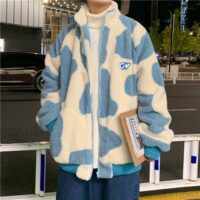 Koreaanse mode melkkoe contrasterende kleur hoodies Koe kawaii