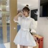 Harajuku Lace-up Flare Sleeved Shirt Dresses Party Dresses kawaii