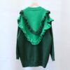 Cute Double Color Ruffled Sweater Knitted kawaii