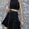 Tooling Style Pleated Skirts With Pocket Cargo Skirts kawaii