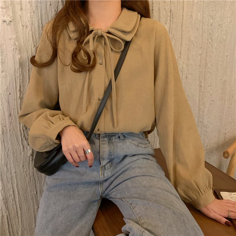 Kawaii Solid Color Strappy Blouse