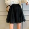 Kawaii Mesh Pleated Mini Skirt Korean kawaii