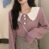 Korean Style Doll Collar Sweater Cardigans kawaii