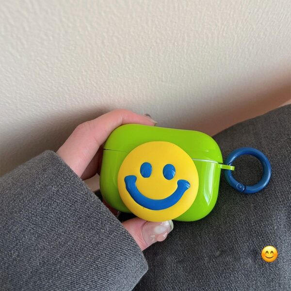 Kawaii Smile Emoji Green Airpods Case Airpods 3 kawaii