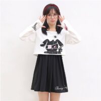 야미 버니 2피스 스웨터 스커트 드레스 일본어 귀엽다