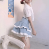 Harajuku Ruffles High Waist Skirt Japanese kawaii