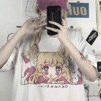 Koszulka Kawaii Harajuku Anime Girl Kawaii z kreskówek